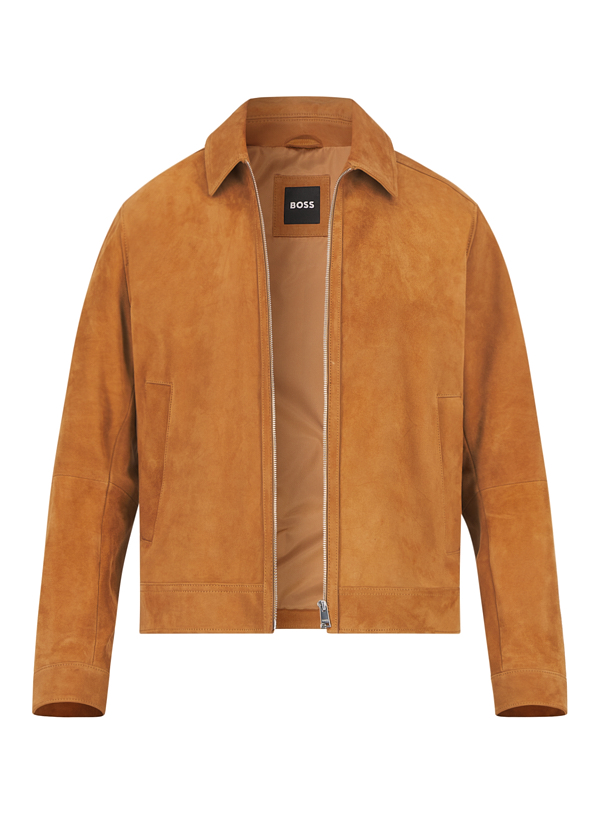 Lederjacke, Ziegenvelours, camel