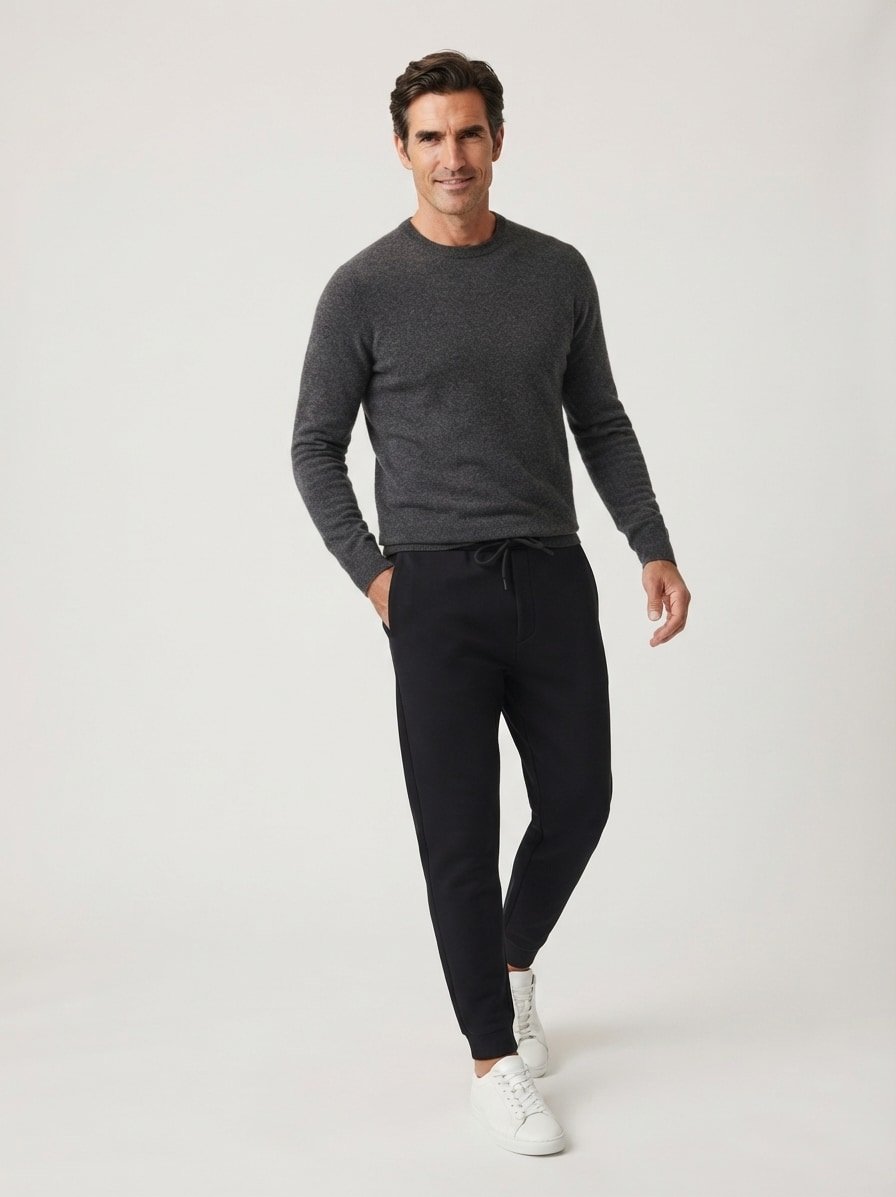 Sweatpants Hadiko, Baumwoll-Stretch, schwarz