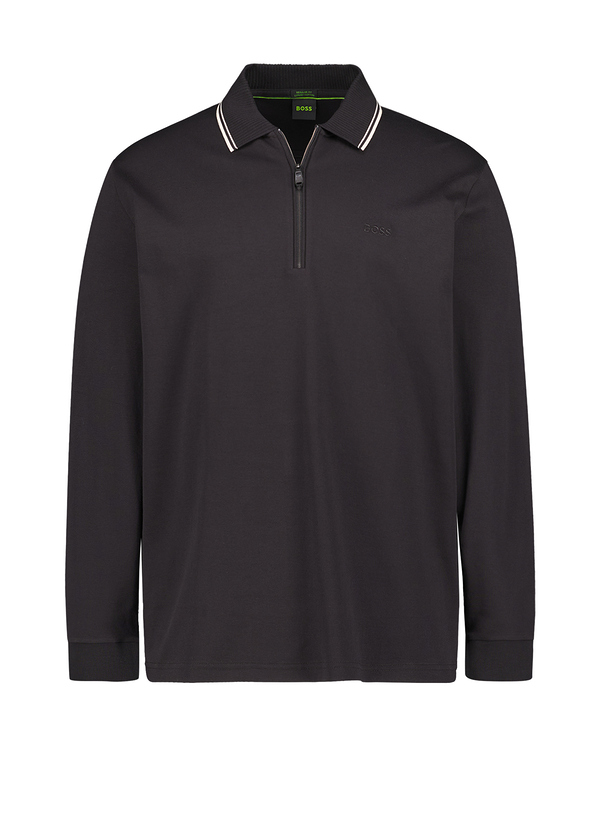 Polo-Shirt Plisy, Regular Fit, Baumwoll-Jersey, schwarz