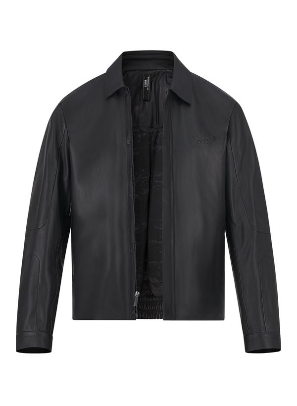 Lederjacke Icons, PORSCHE X BOSS, Lammnappa, schwarz wattiert