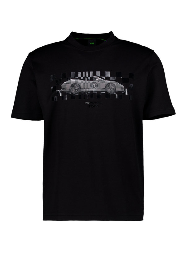 T-Shirt, PORSCHE X BOSS, Baumwolle-Lyocell, schwarz
