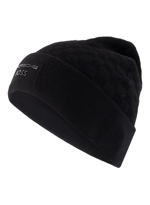 Strickmütze Pasha, PORSCHE X BOSS, Schurwolle-Viskose, schwarz