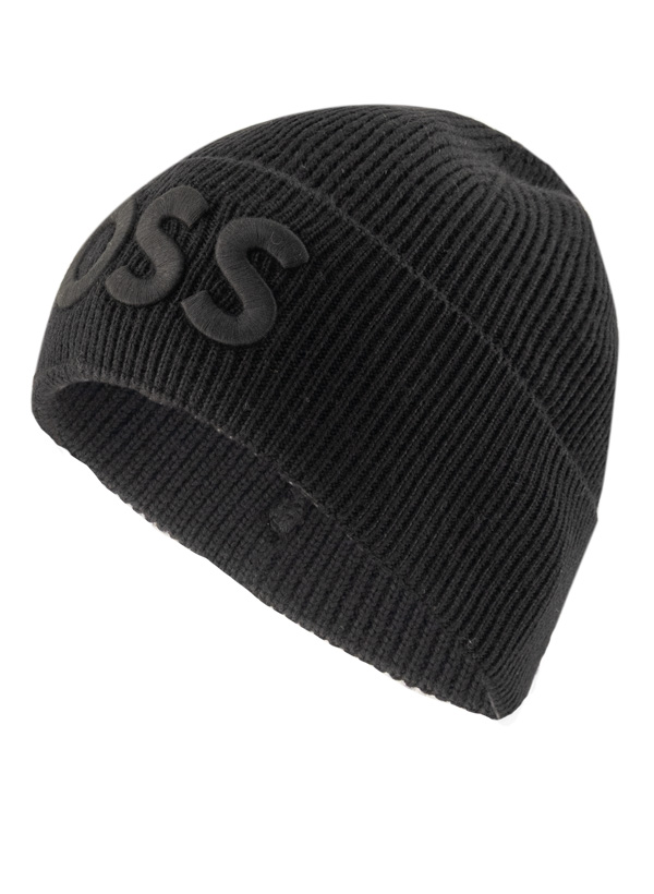 BOSS Orange Herren Mützen/Caps/Hüte schwarz Schur-Wolle