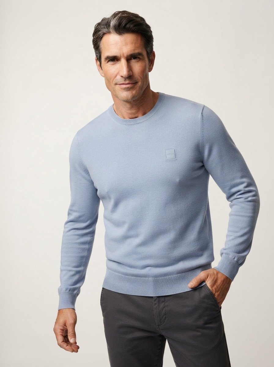 Pullover Kanovano, Baumwolle-Kaschmir, hellblau