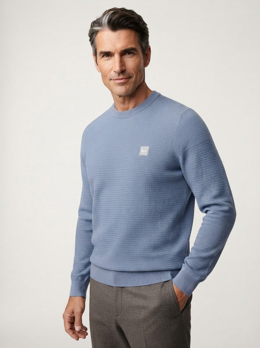 Pullover, Baumwolle-Kaschmir, blau