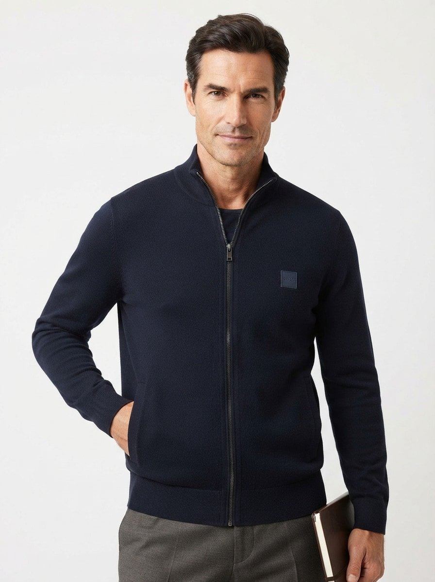 Cardigan, Baumwolle-Kaschmir, navy