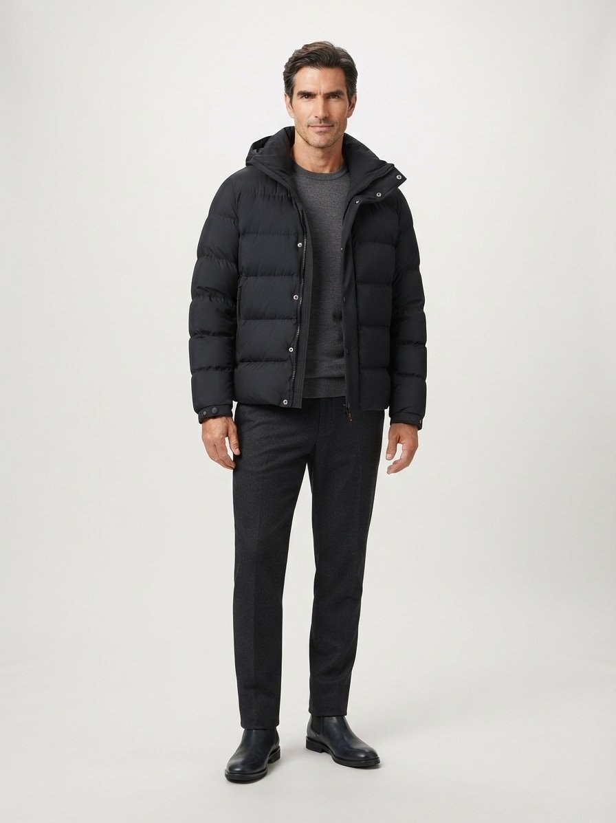 Steppjacke Omaris, Mikrofaser, schwarz