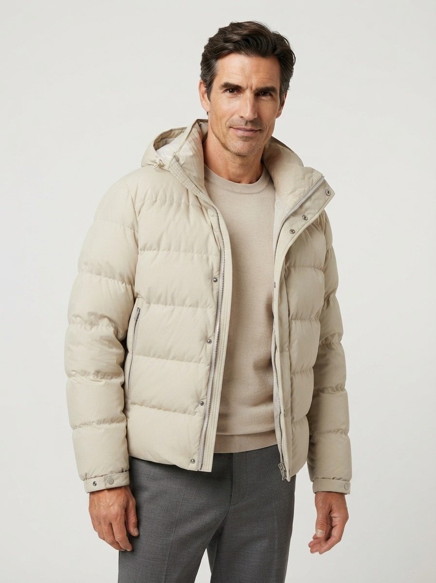 Steppjacke Omaris, Mikrofaser, hellbeige