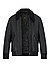 Lederjacke, Rindleder Echtfellkragen, schwarz - schwarz