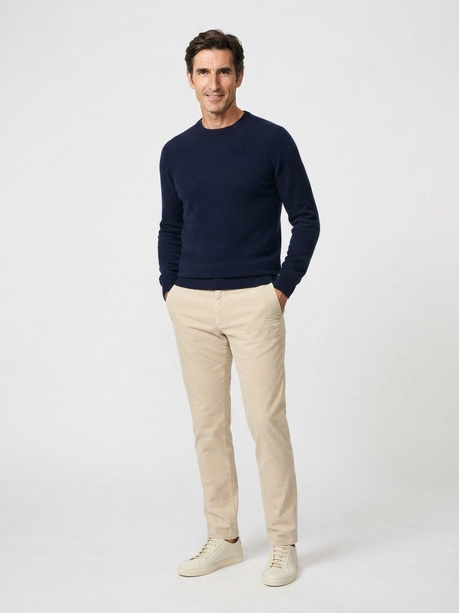Chino, Tapered Fit, Cord, hellbeige