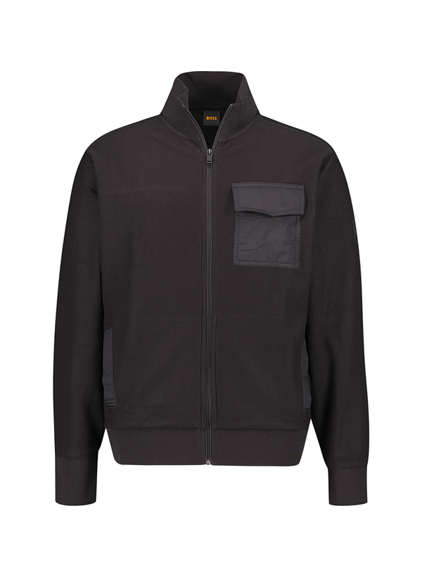 Sweatjacke Urban, Baumwolle, schwarz strukturiert