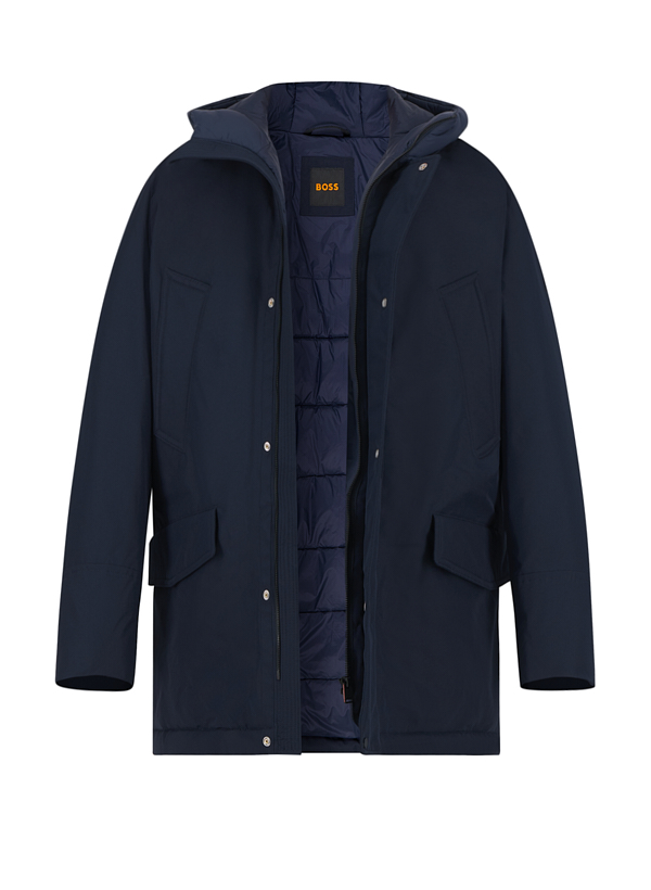 BOSS Orange Herren Jacken blau Mikrofaser unifarben