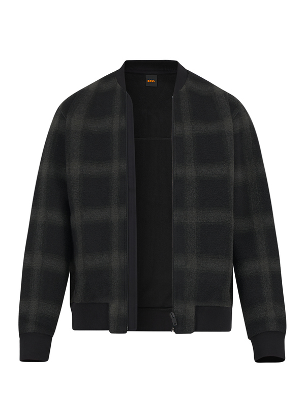 Blouson Ze Check, Mikrofaser, schwarz