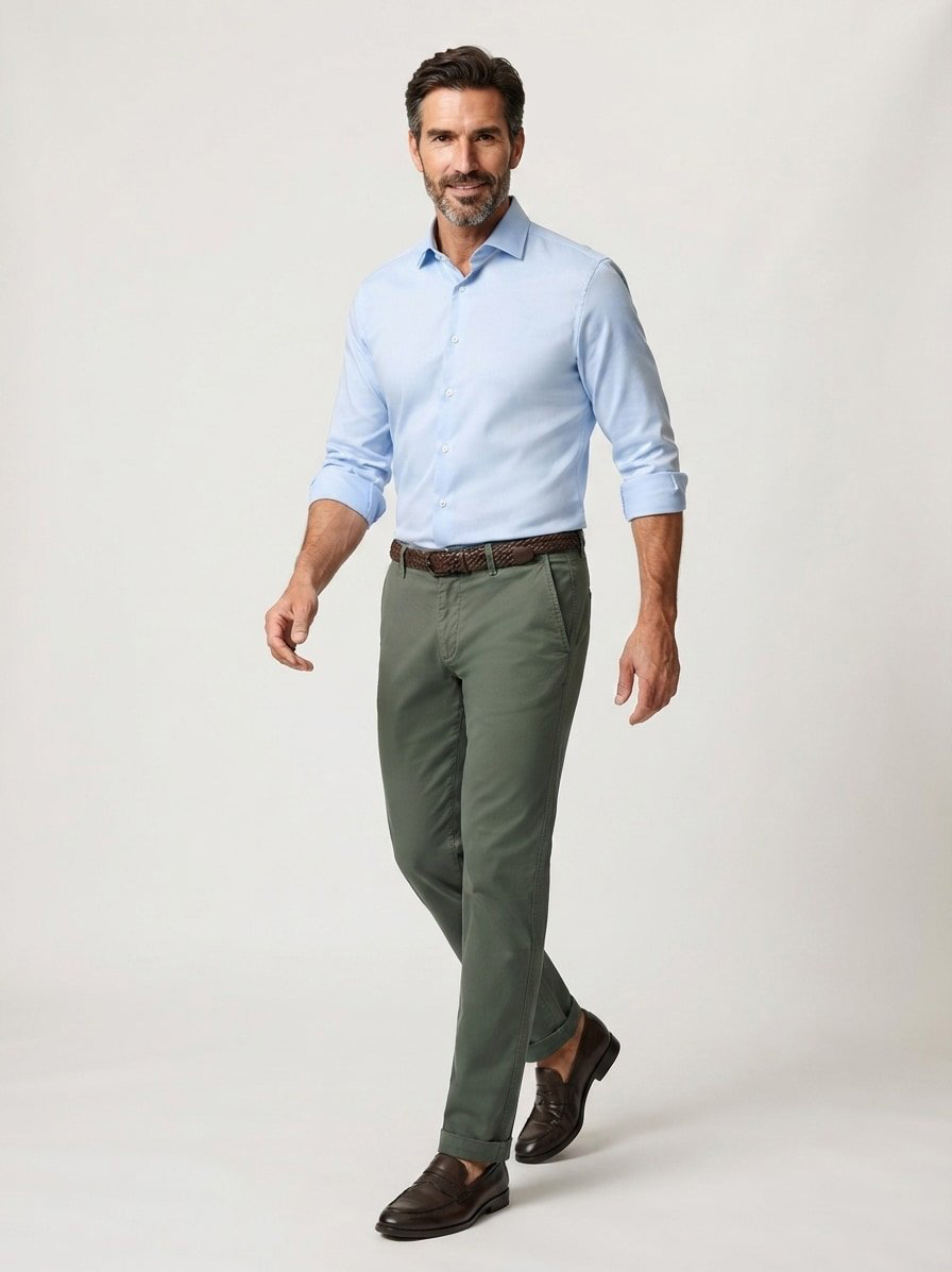 Chino, Tapered Fit, Baumwoll-Stretch, dunkelgrün