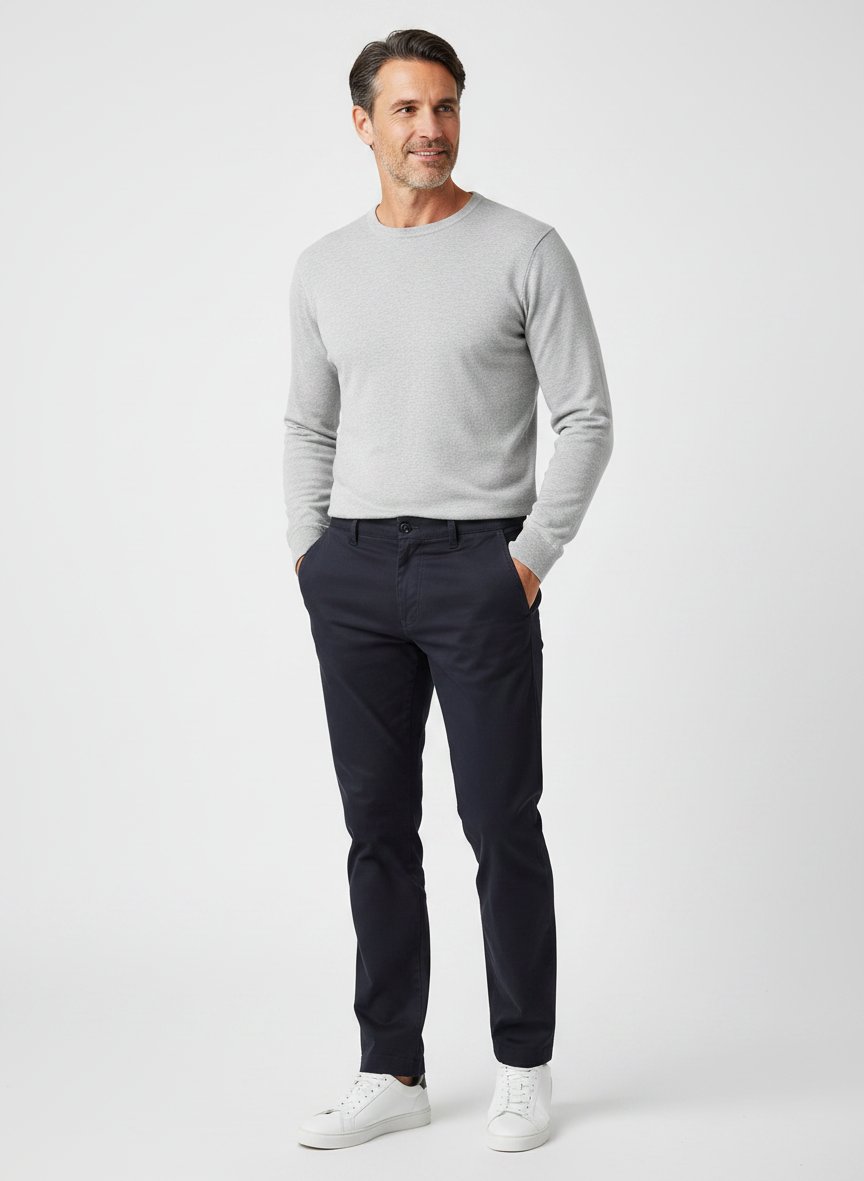 Chino, Tapered Fit, Baumwoll-Stretch, dunkelblau