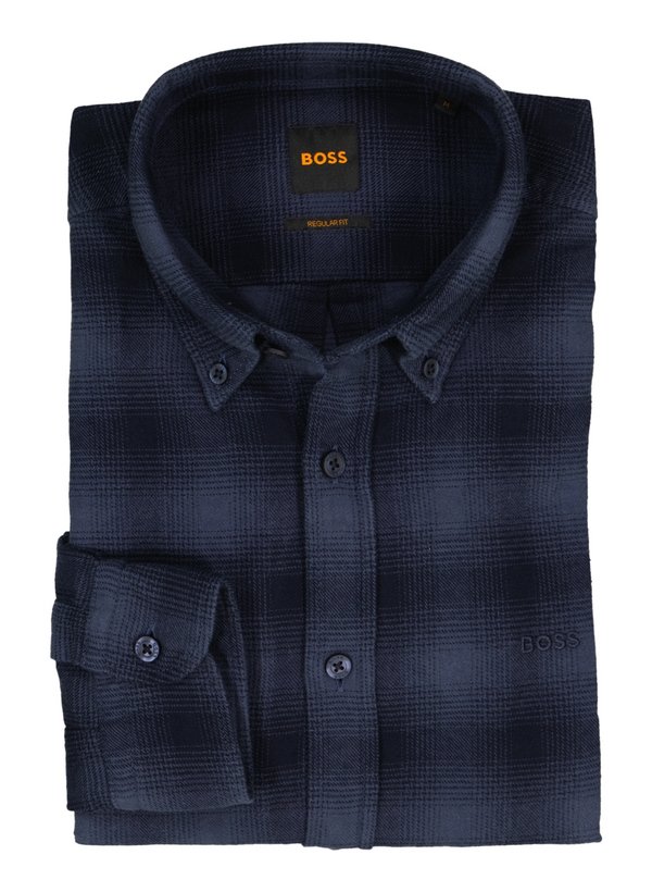 Hemd Rickert, Regular, Flanell, Button-Down, dunkelblau kariert