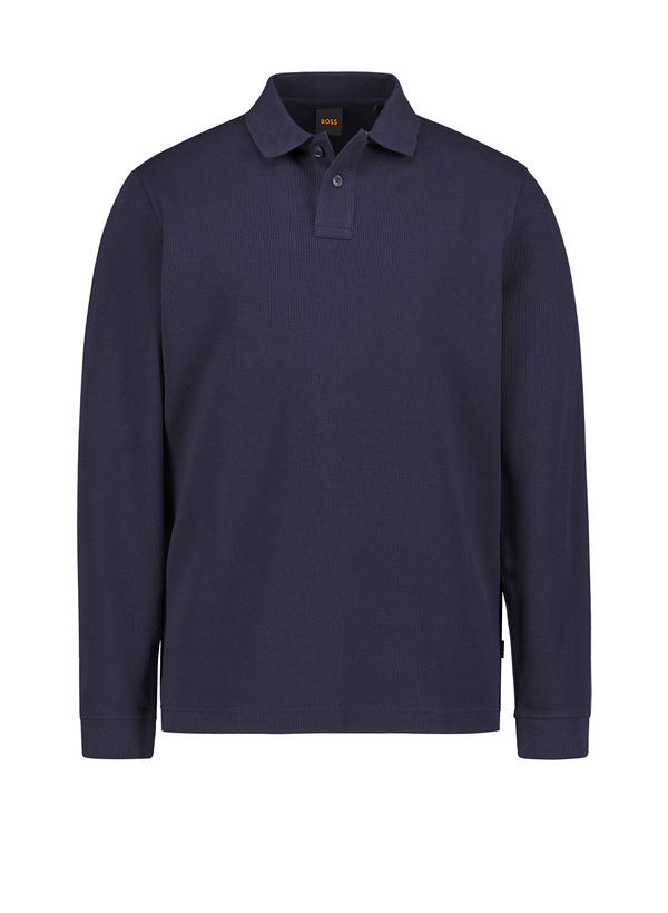 Polo-Shirt Petempestolong, Baumwolle, dunkelblau strukturiert