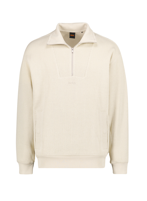 BOSS Orange Herren Troyer beige unifarben