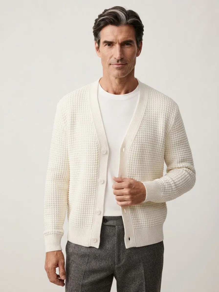 Cardigan Korsico, Schurwolle, ecru
