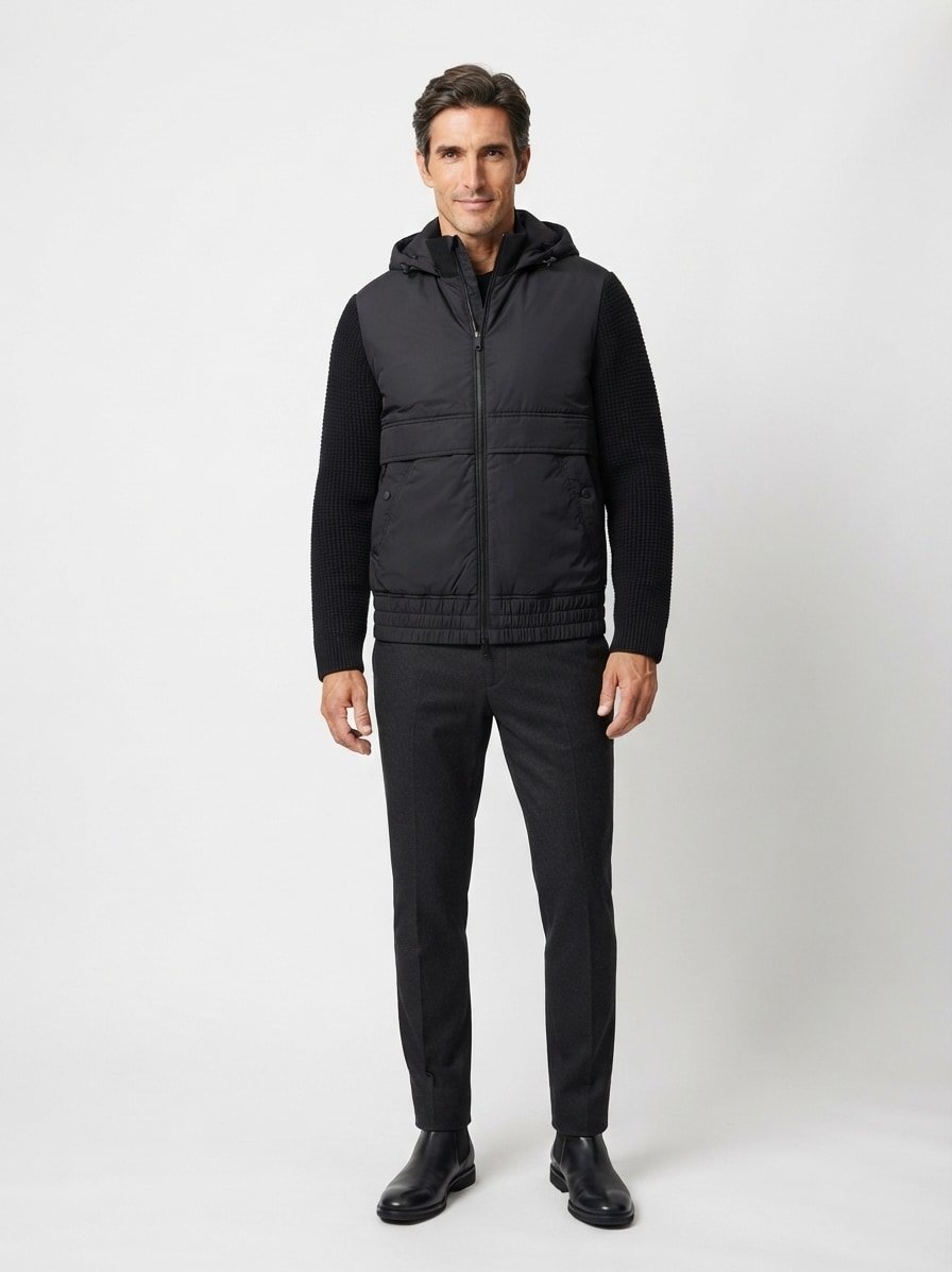 Hybrid Jacke Kobrydo, Wolle, schwarz