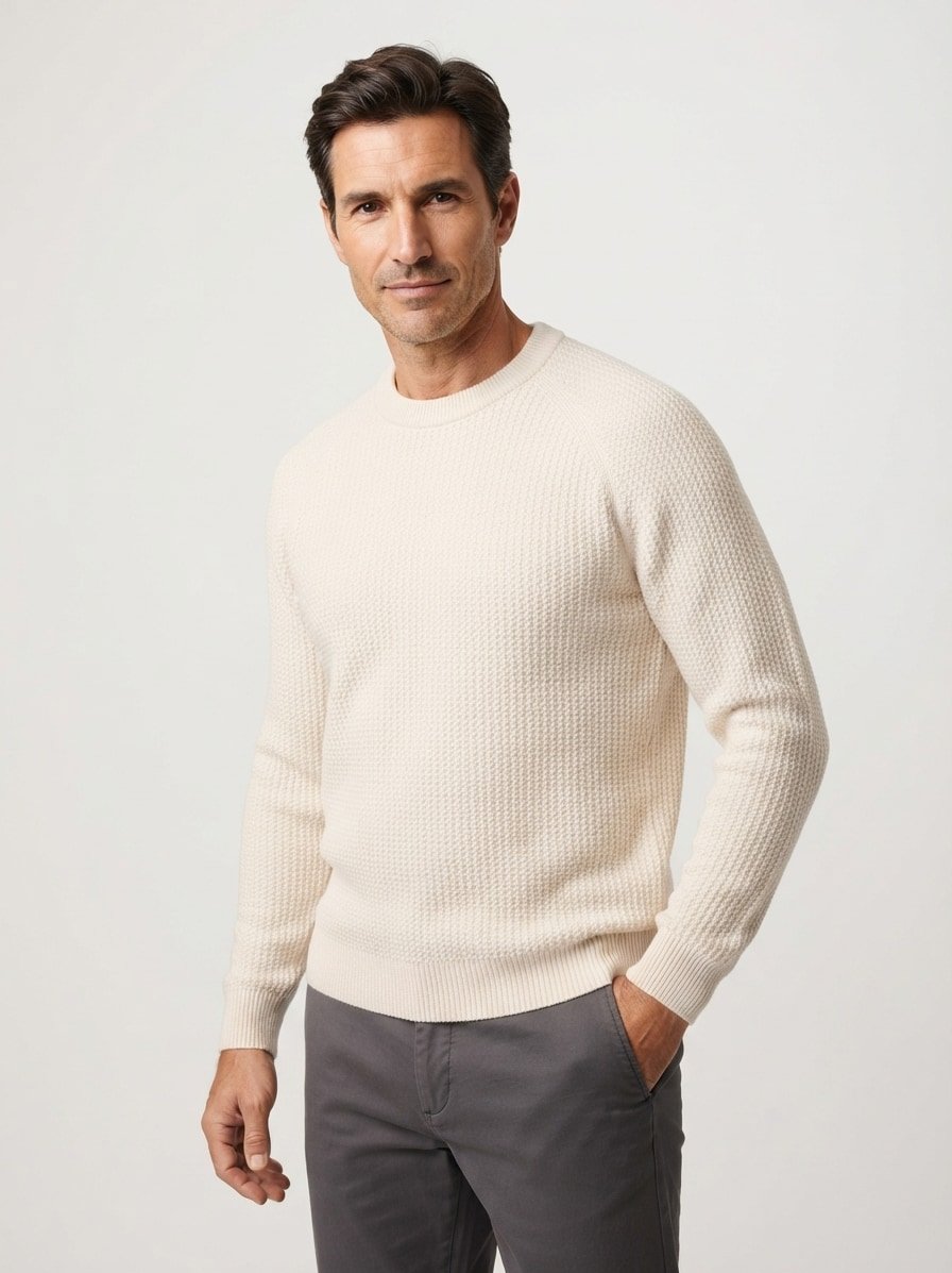 Pullover, Woll-Mischung, beige