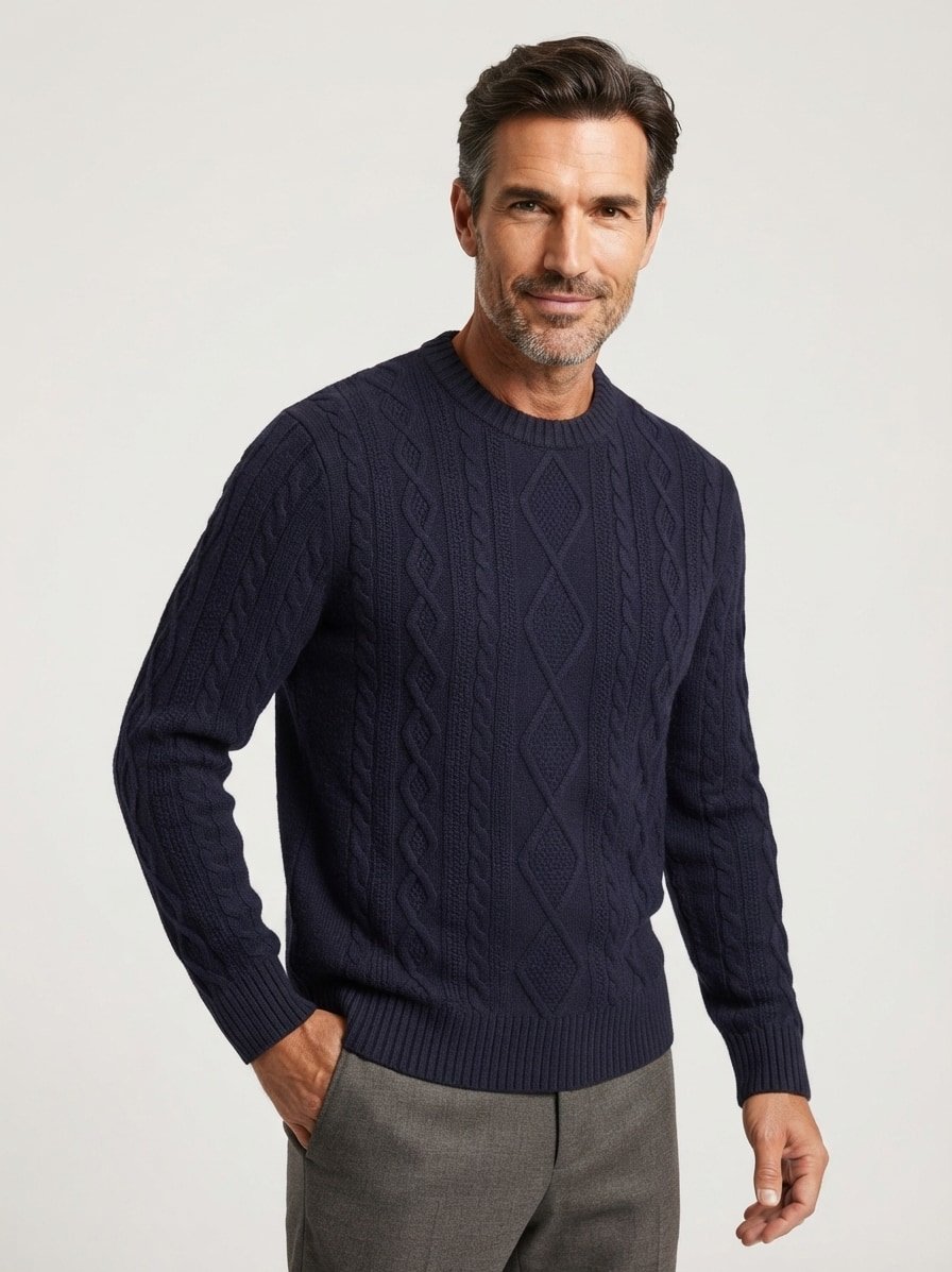 Pullover, Schurwolle, dunkelblau