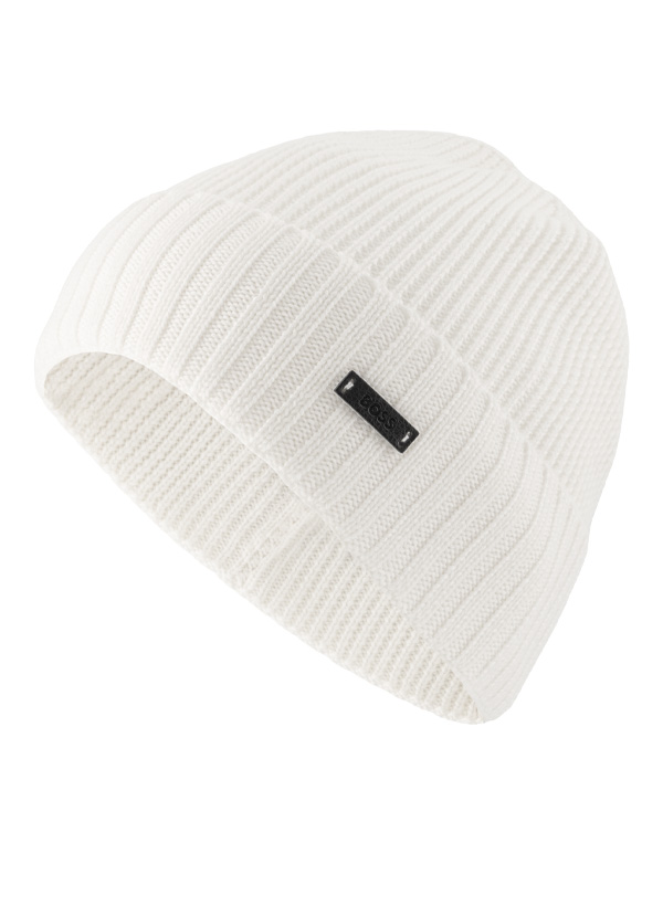 BOSS Black Herren Mütze beige Schur-Wolle