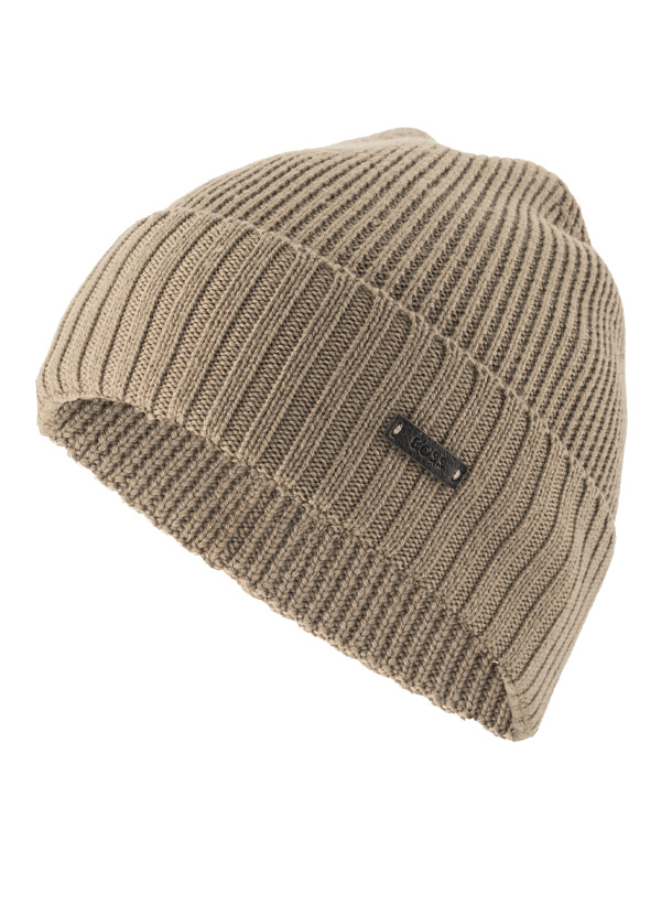 BOSS Black Herren Mütze beige Schur-Wolle