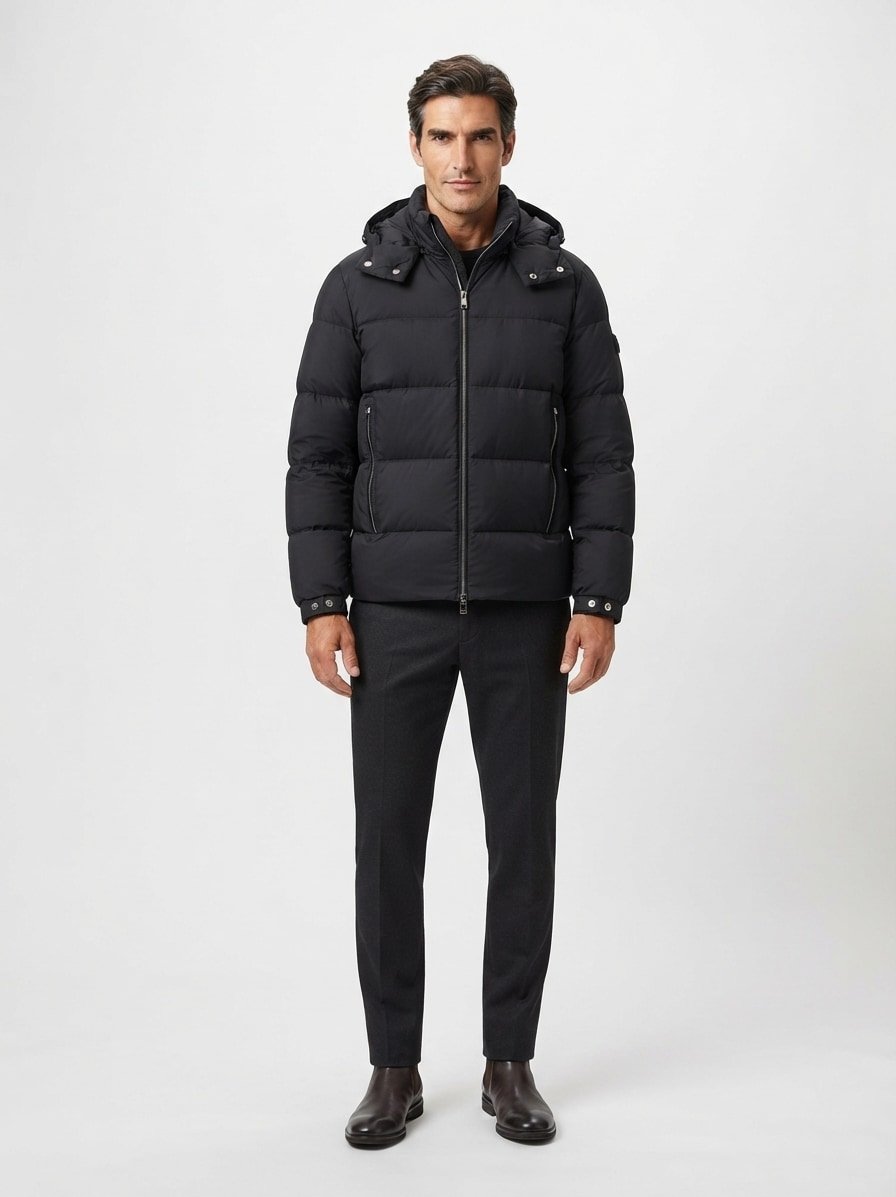 Steppjacke Colter, Mikrofaser wasserabweisend, schwarz