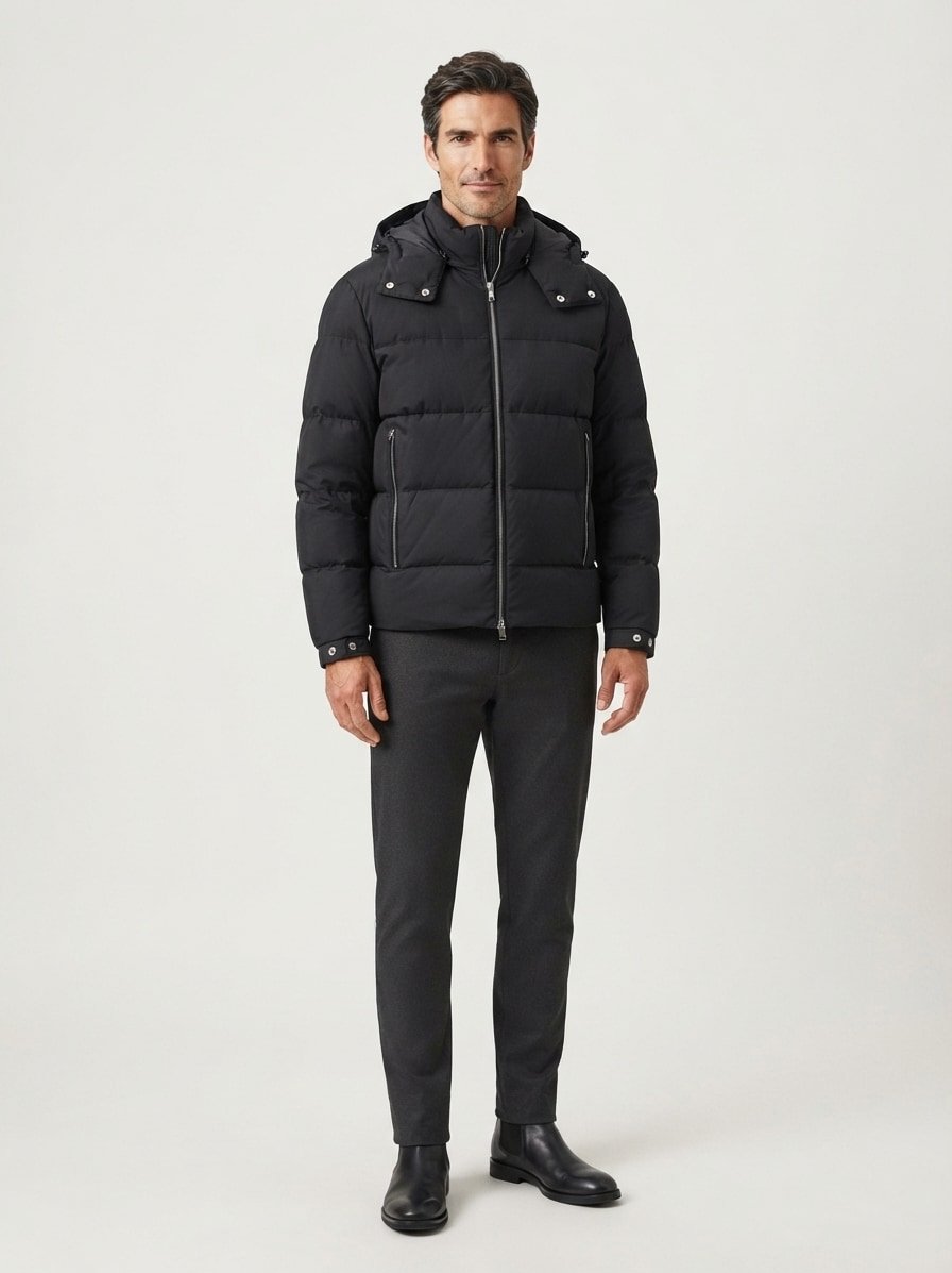 Steppjacke Corbinian, Mikrofaser wasserabweisend, schwarz