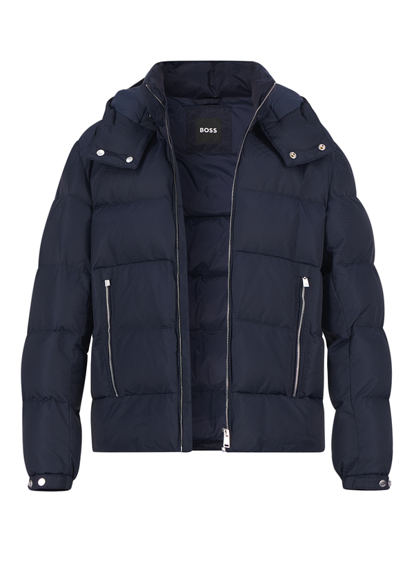 BOSS Black Herren Jacken blau Mikrofaser unifarben