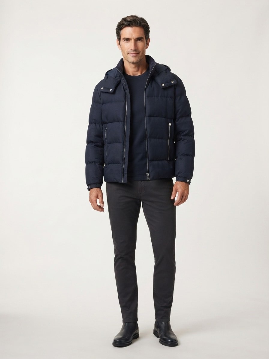 Steppjacke Corbinian, Mikrofaser wasserabweisend, dunkelblau