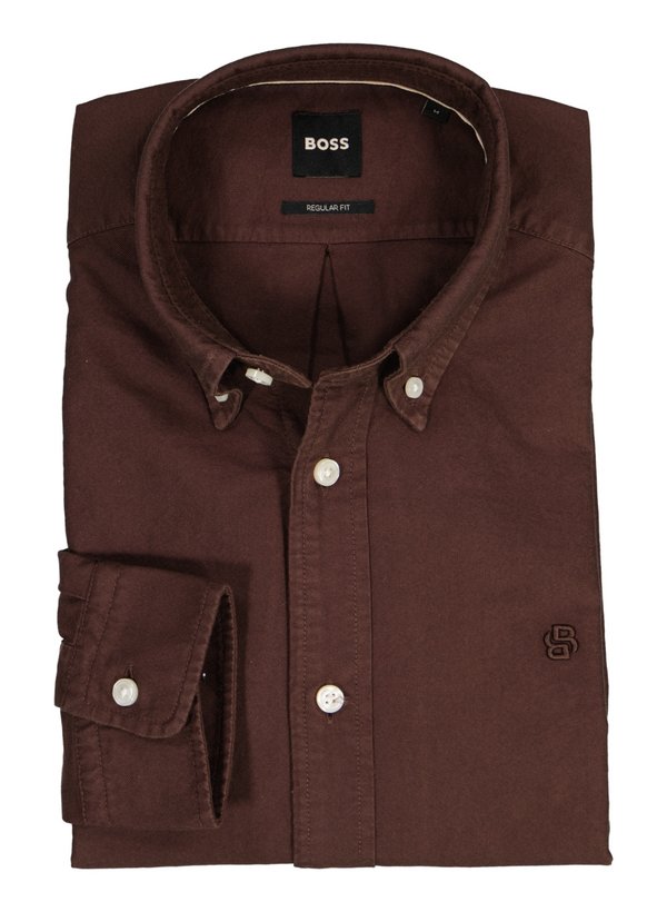 Hemd Liam, Regular, Oxford, Button-Down, dunkellbraun
