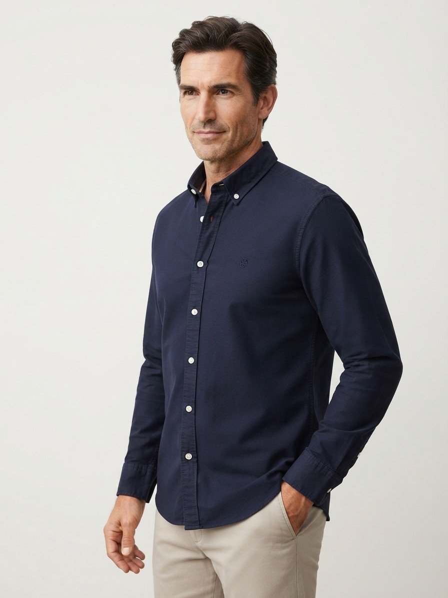 Hemd Liam, Regular, Oxford, Button-Down, dunkelblau