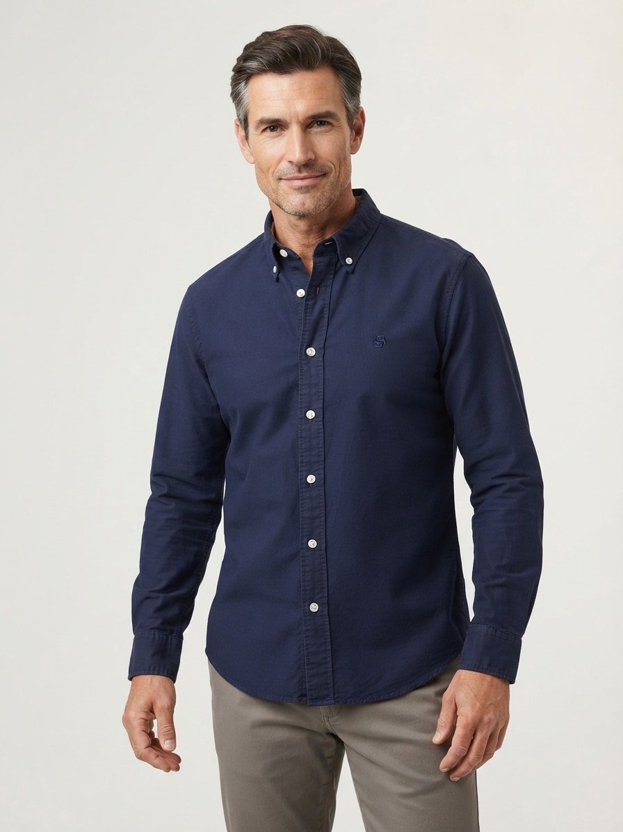 Hemd Liam, Regular, Oxford, Button-Down, blau