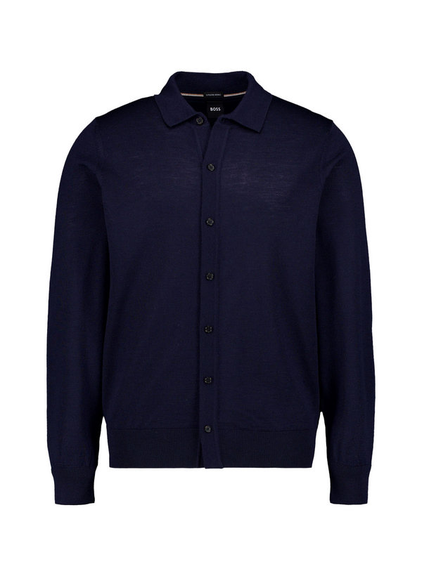 Cardigan, Merinowolle extrafein, dunkelblau