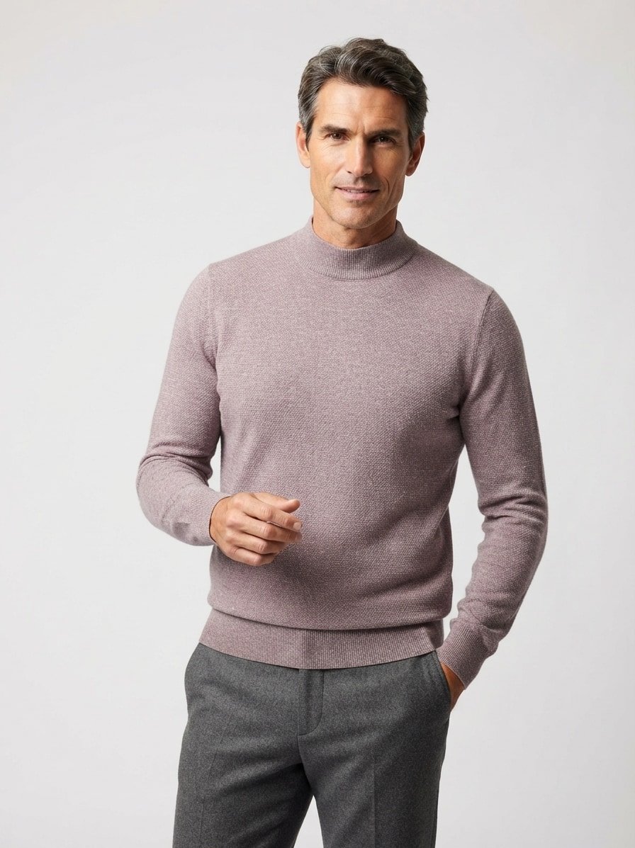 Pullover Bjarno, Merinowolle extrafein, braun meliert