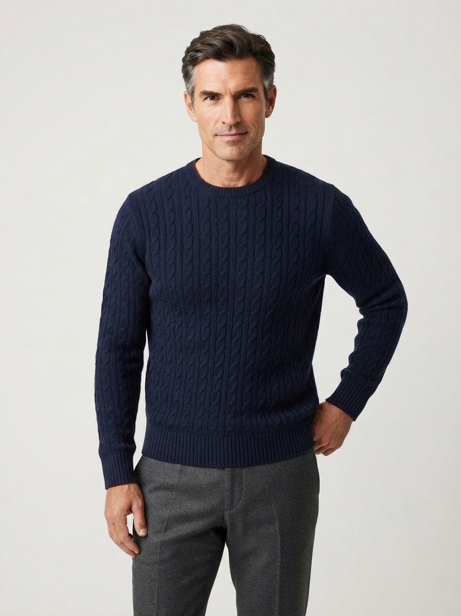 Pullover Furlan, Schurwolle-Kaschmir, dunkelblau