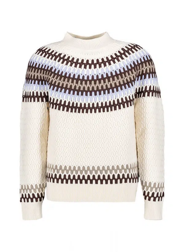 Pullover Fiotto, Schurwolle, weiß-multicolor