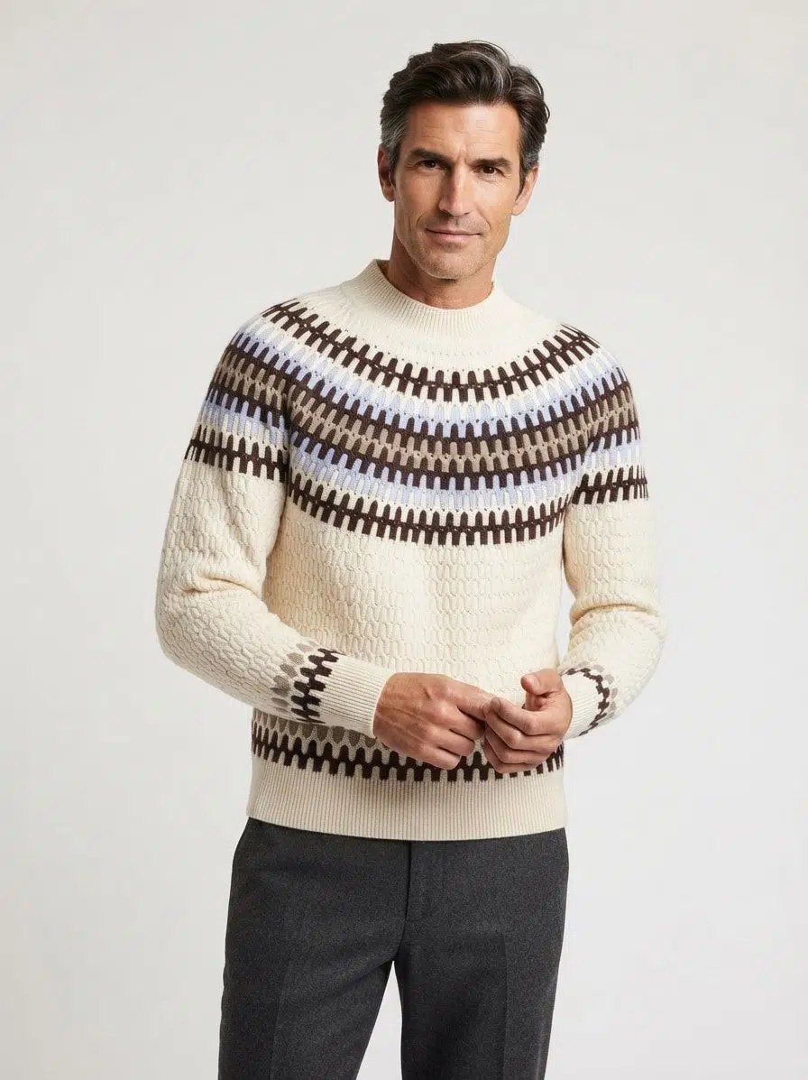 Pullover Fiotto, Schurwolle, weiß-multicolor