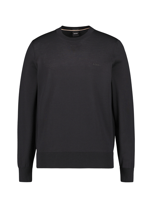 BOSS Black Herren Pullover schwarz unifarben