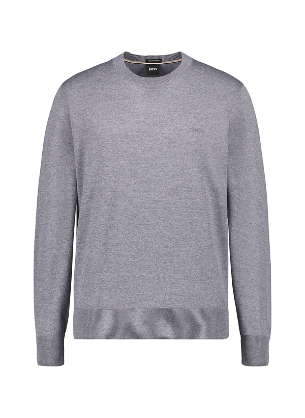 BOSS Black Herren Pullover grau unifarben