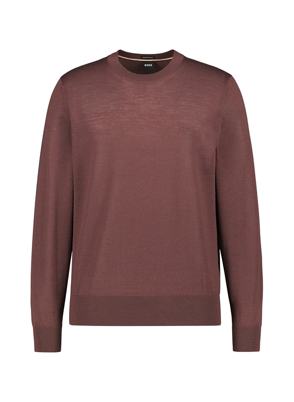 BOSS Black Herren Pullover braun unifarben