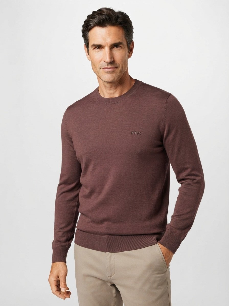 Pullover Leno, Merinowolle extrafein, dunkelbraun