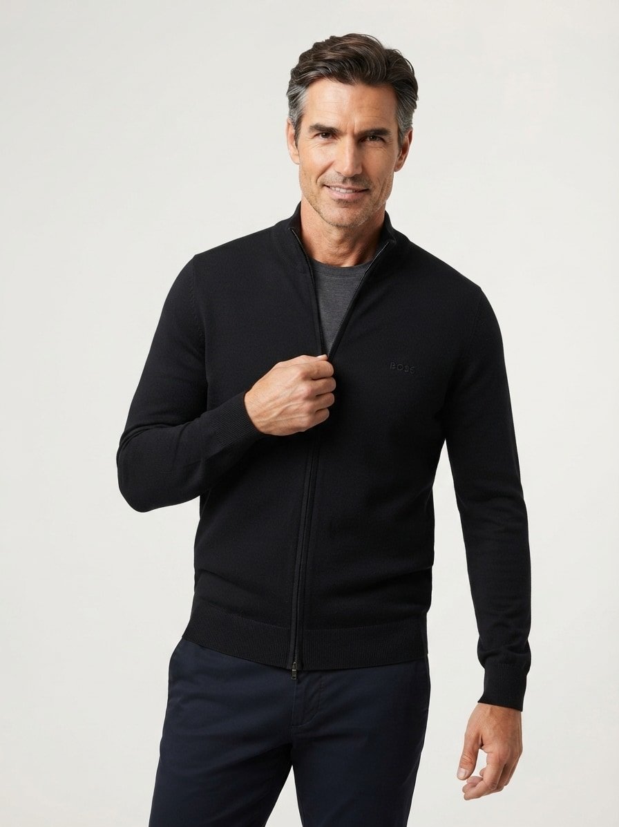 Cardigan Balonso, Merino extrafein, schwarz