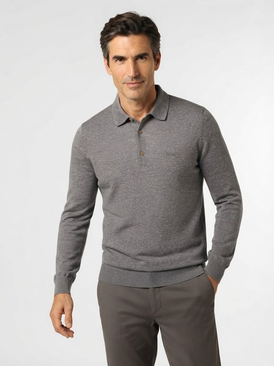 Pullover Lancione, Merino extrafein, grau meliert