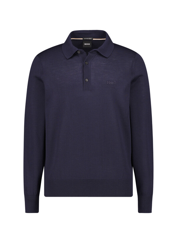 BOSS Black Herren Pullover blau unifarben