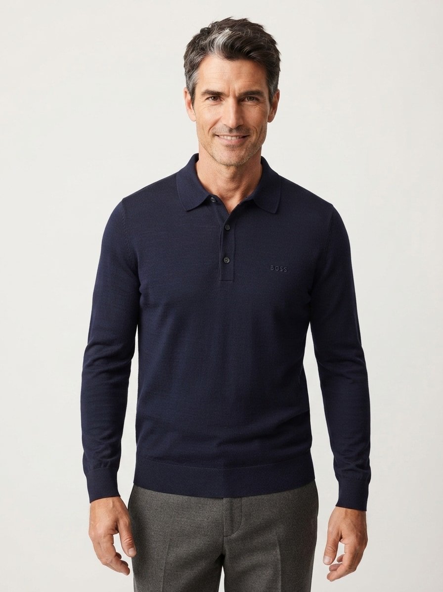 Pullover Lancione, Merino extrafein, dunkelblau