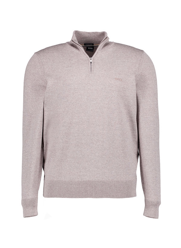 BOSS Black Herren Troyer braun Merinowolle unifarben