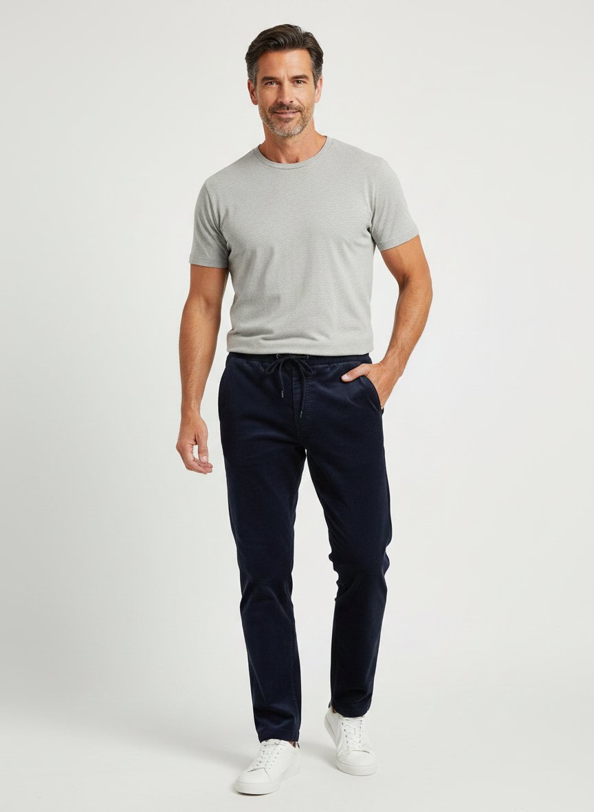 Hose Perin, Tapered Fit, Cord, dunkelblau